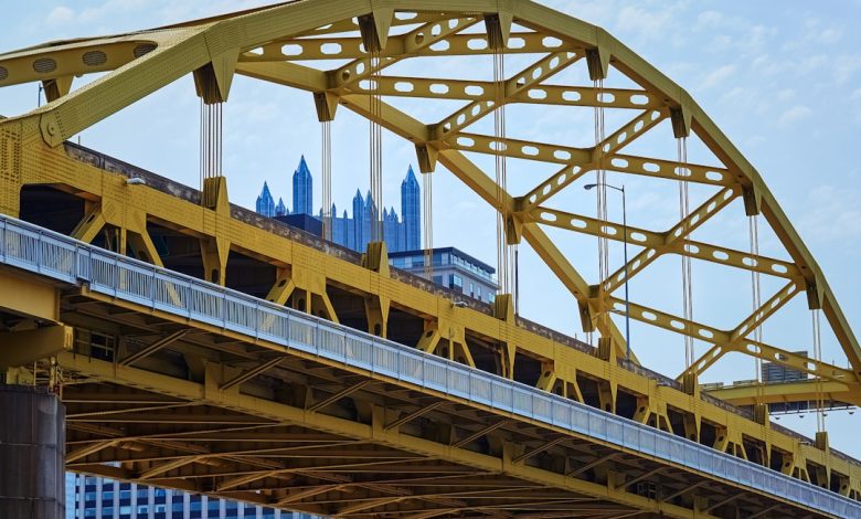 yellow metal bridge